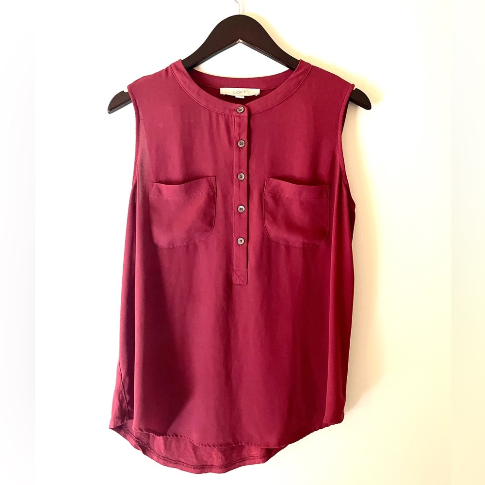Loft Burgundy Top Size M